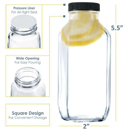 8 oz glass juice bottles
